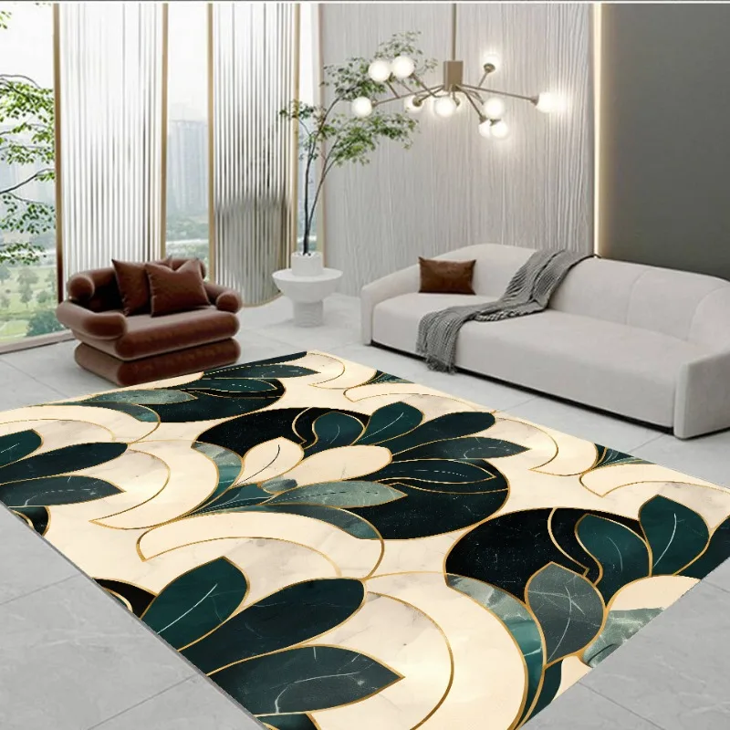 Abstract Geometry Living Room Carpet Modern Bedroom Decoration Lounge Rug Green Creativity Home Decor Anti-slip Mat tapete ковер