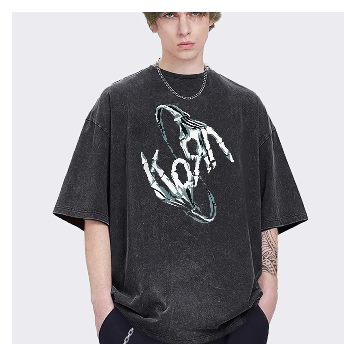 

Rock Band Korn Follow The Leader 20Th Anniversary Streetwear Oversized t shirt mens Womens Fashion Casual Vintage Washed Cotton