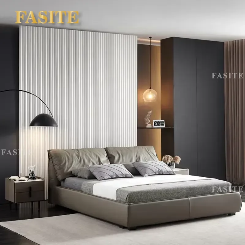 For Queen Size Bed Frame Modern Fabric Upholstered Platform Bed Luxury Bedroom Furniture Set Soft Headboard Home Decor