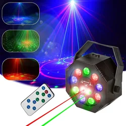 DJ Stage Party Disco Lights Laser Projector 9LED Red Green Blue Flash Strobe Christmas Holiday Party Decoration Lights