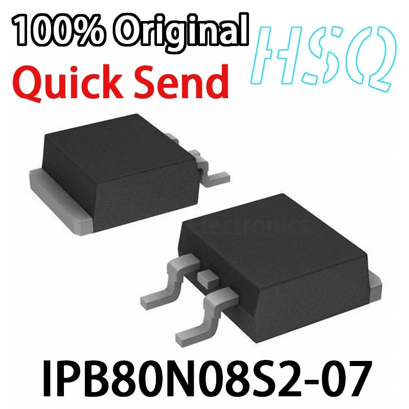 5PCS 2N0807 IPB80N08S2-07 New Spot TO-263 75V 80A Field Effect Tube
