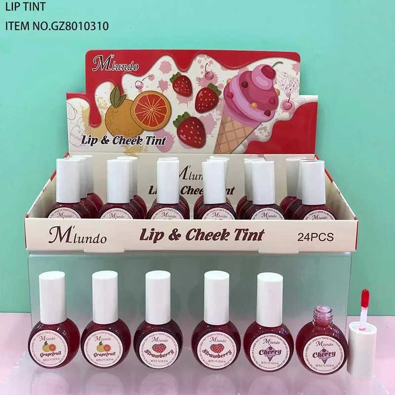 24Pcs Cute Cat Lip Tint Lip Stain Liquid Lipstick Highly Pigmented Long Lasting Waterproof Lip Gloss Lips Makeup