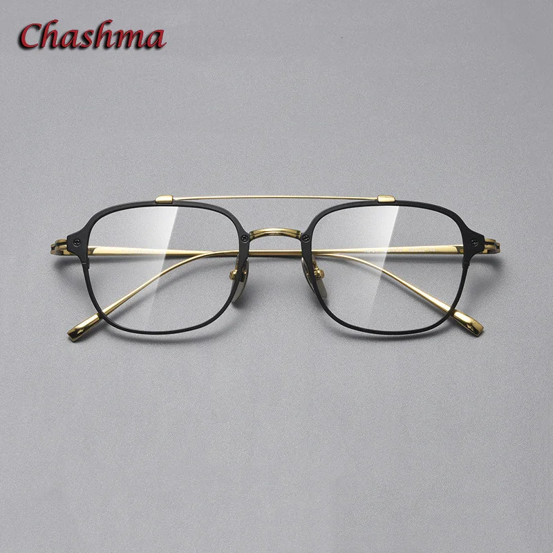 Chashma Prescription Glasses Men Optical Double Bridge 11 g Spectacles Fashion Pure Titanium Ultra Light Eyeglasses Frames