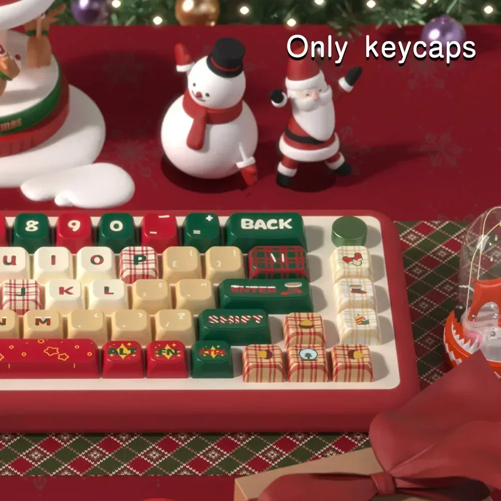 Teclas originales con tema navideño, teclado mecánico personalizado para jugar, perfil Mda, sublimación térmica Pbt, regalo de Navidad