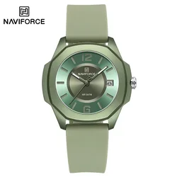 NAVIFORCE Sports Casual Watches for Woman Soft Silicone Strap Classic Fashion 30m Waterproof Date Display Ladies Gift Wristwatch