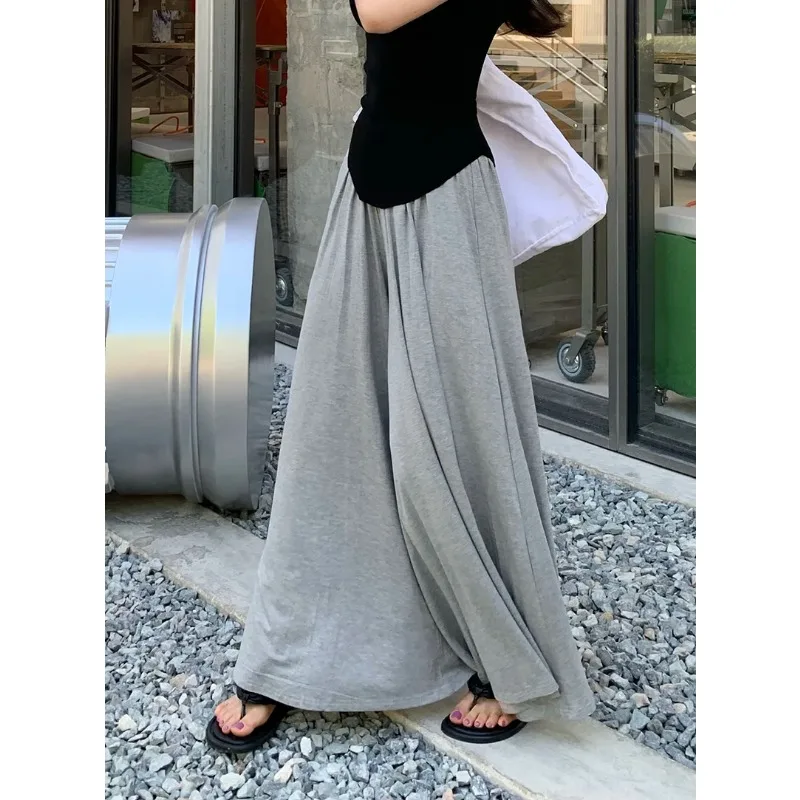 

Korean Style Summer Pregnancy Belly Trousers Thin High Waist Wide Leg Floor-length Fashion Maternity Modal Pants Casual Trousers