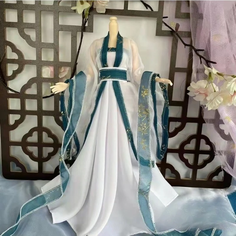 1/6 스케일 미녀 병사 고대 한복 거즈 스커트 의상 모델 (12인치 액션 피규어 소품 장식용)