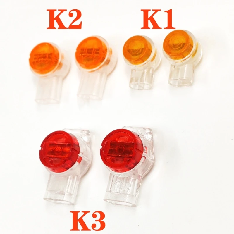 1000PCS K1 K2 K3 Wire Splice Connector Waterproof Uy Gel Filled Wire Button Connector Clear Phone Splice Network Cable
