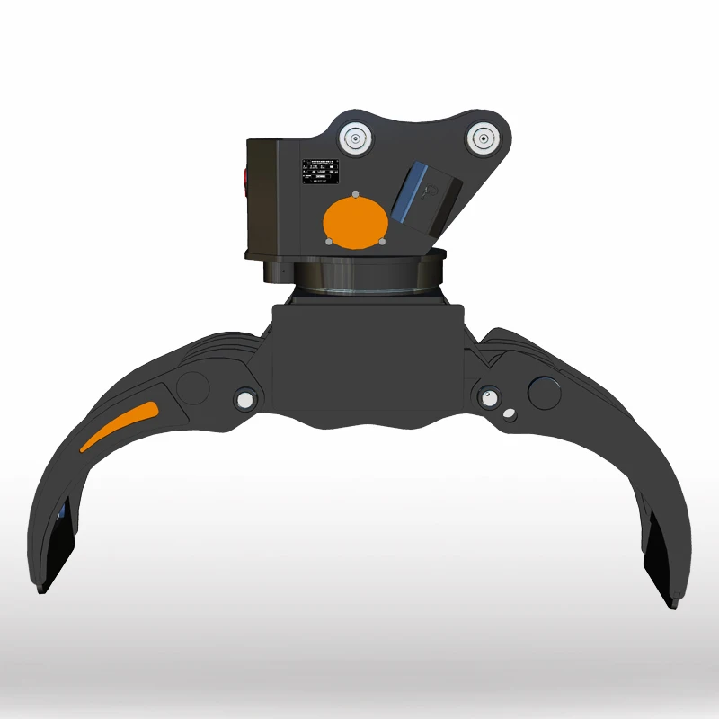 Heavy Duty Wood Grab For Excavator Double Cylinder Wear Resistant Steel For Timber Loading And Mulching 10-15 Ton