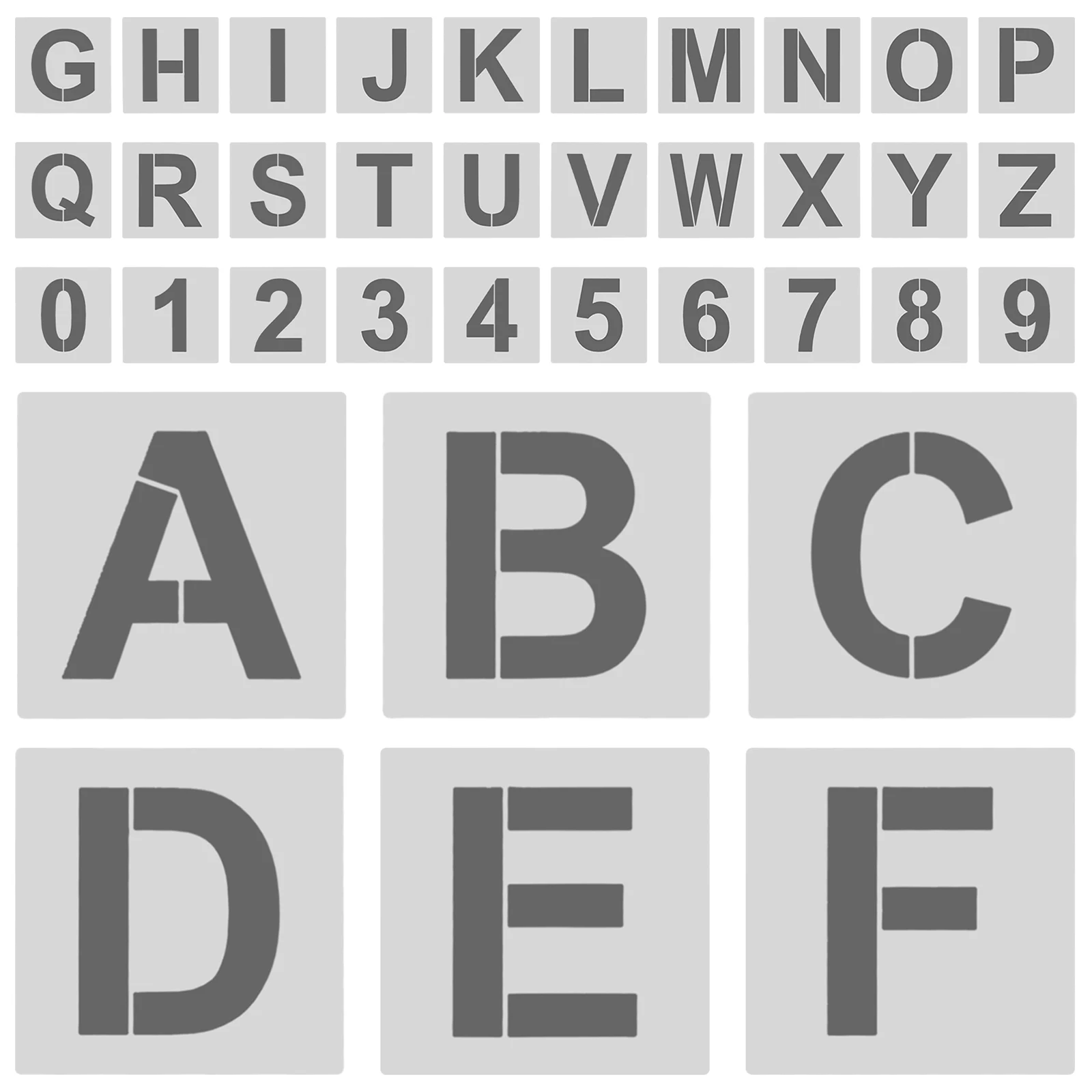 

DIY Blank Alphabet Number Stencils Set 26 Letters 10 Symbols Teaching Tool Reusable Templates Craft Projects Wall