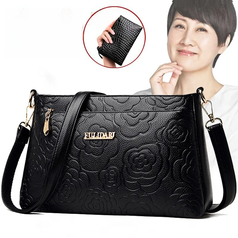 

Trendy Korean Style Women's Crossbody Bag Versatile Handbag for Middle-Aged Mothers Casual Small Square Bag with Double Straps