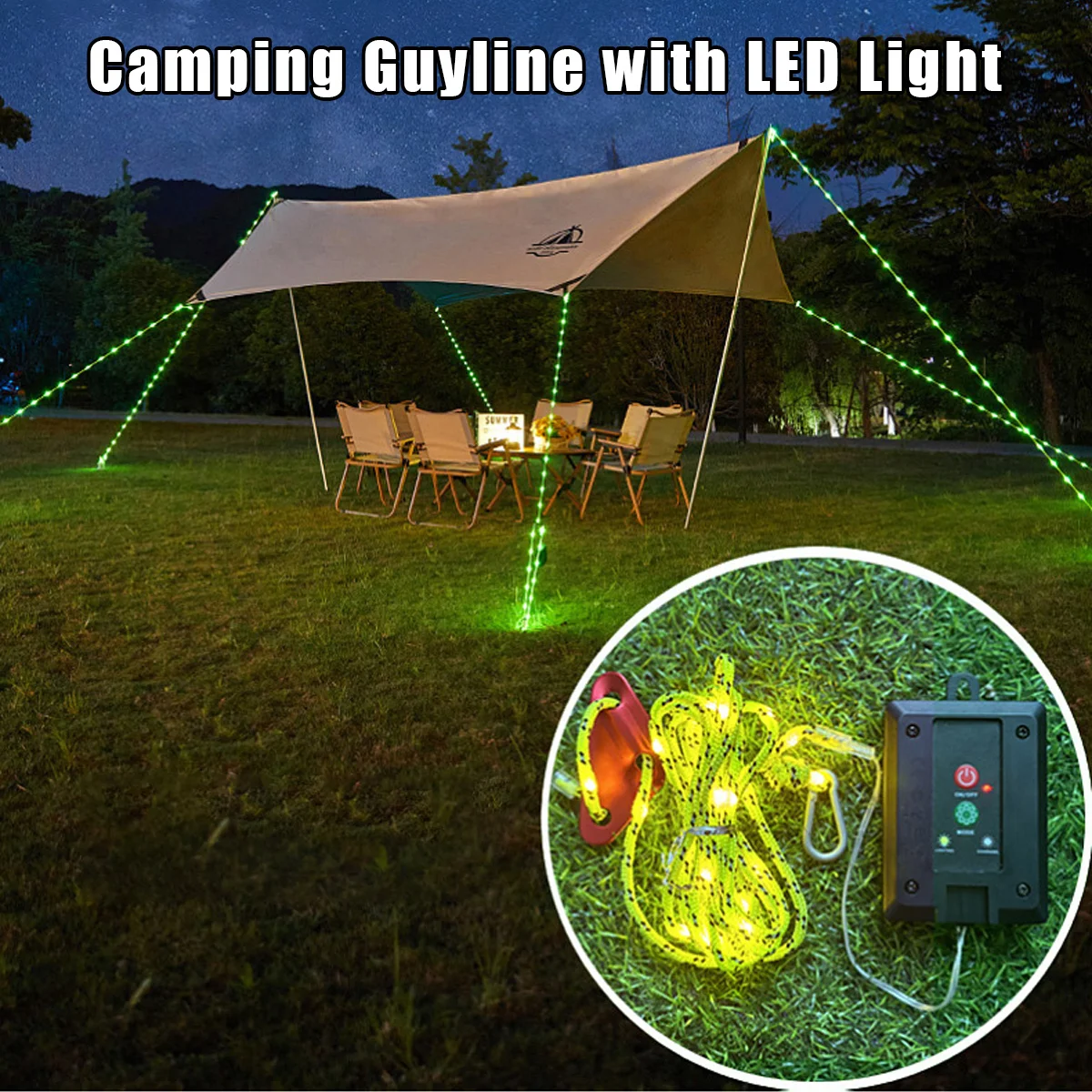 Solar Rope Lights Weather Resistant Luminous Cord Remote Backyard Illumination Glowing Paracord Art Patio USB Room Art Deco