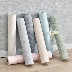 Linen Wallpaper 50cm*10m Self-adhesive 3D Home Renovation Dirt-resistant Waterproof Snd Moisture-proof Foam Wall Stickers