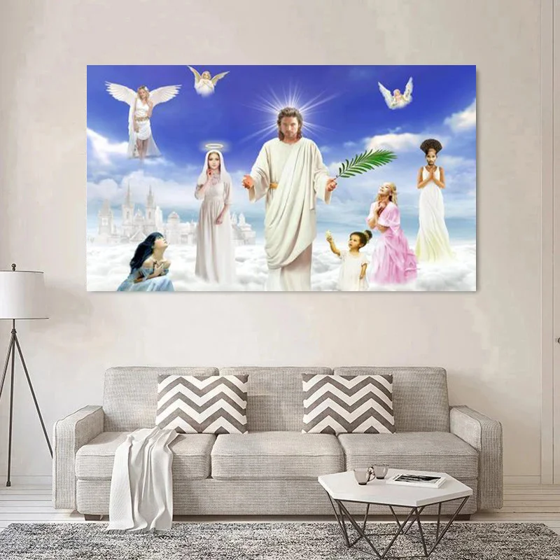 Divine Mercy Jesus Christ Religious Wall Art Print Poster HD Print Canvas Painting for Bedroom Sport Office Art Room Decoration