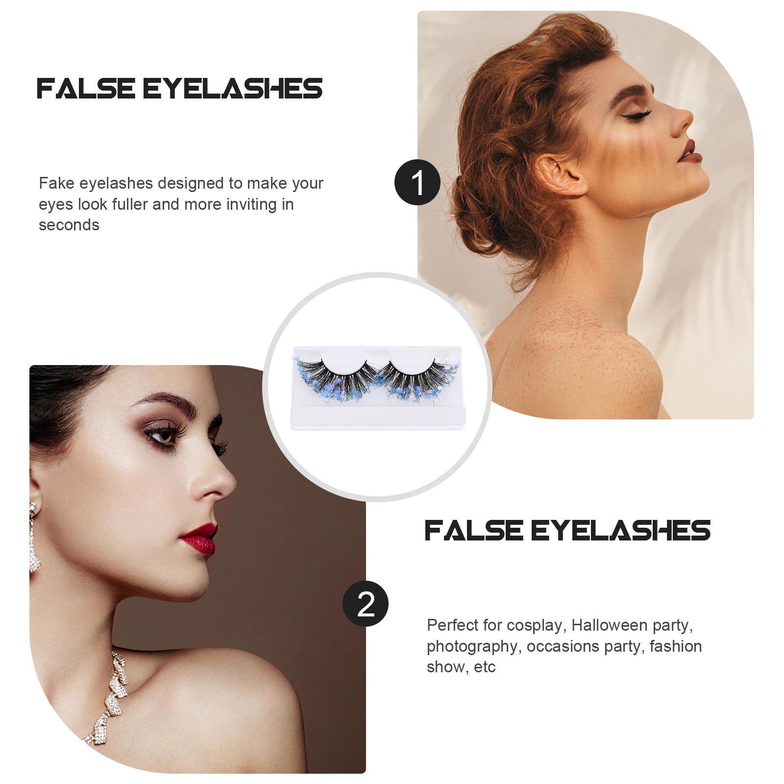 

Fake Eyelashes Sequins Eye Accessories Women Makeup Party Long Lasting Exquisite Lashes Sequins Extension Lashes Extension