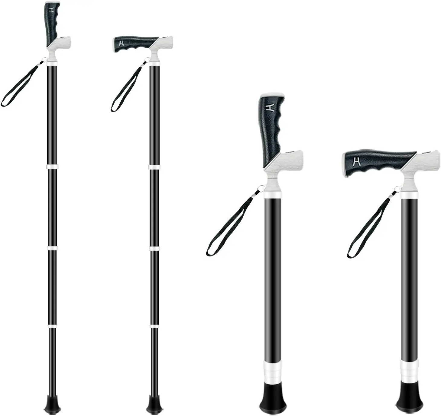 

Adjustable Foldable Walking Cane for Seniors, Lightweight Telescopic Hiking Stick with Anti-Slip Grip