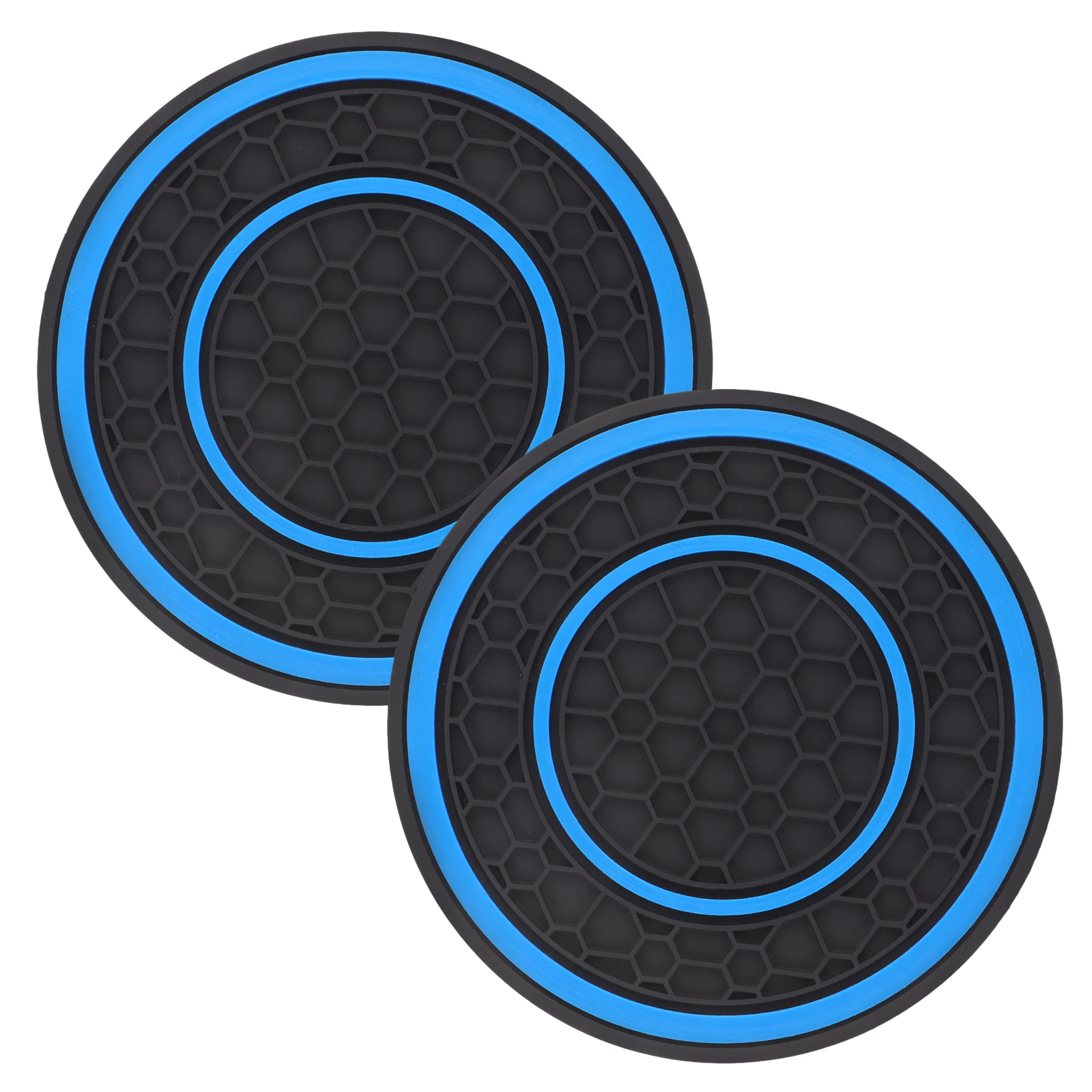

2Pcs Universal Car Cup Coasters Silicone Non-Slip Insert Mats for Vehicle Cup Holders Auto Interior Accessory Black