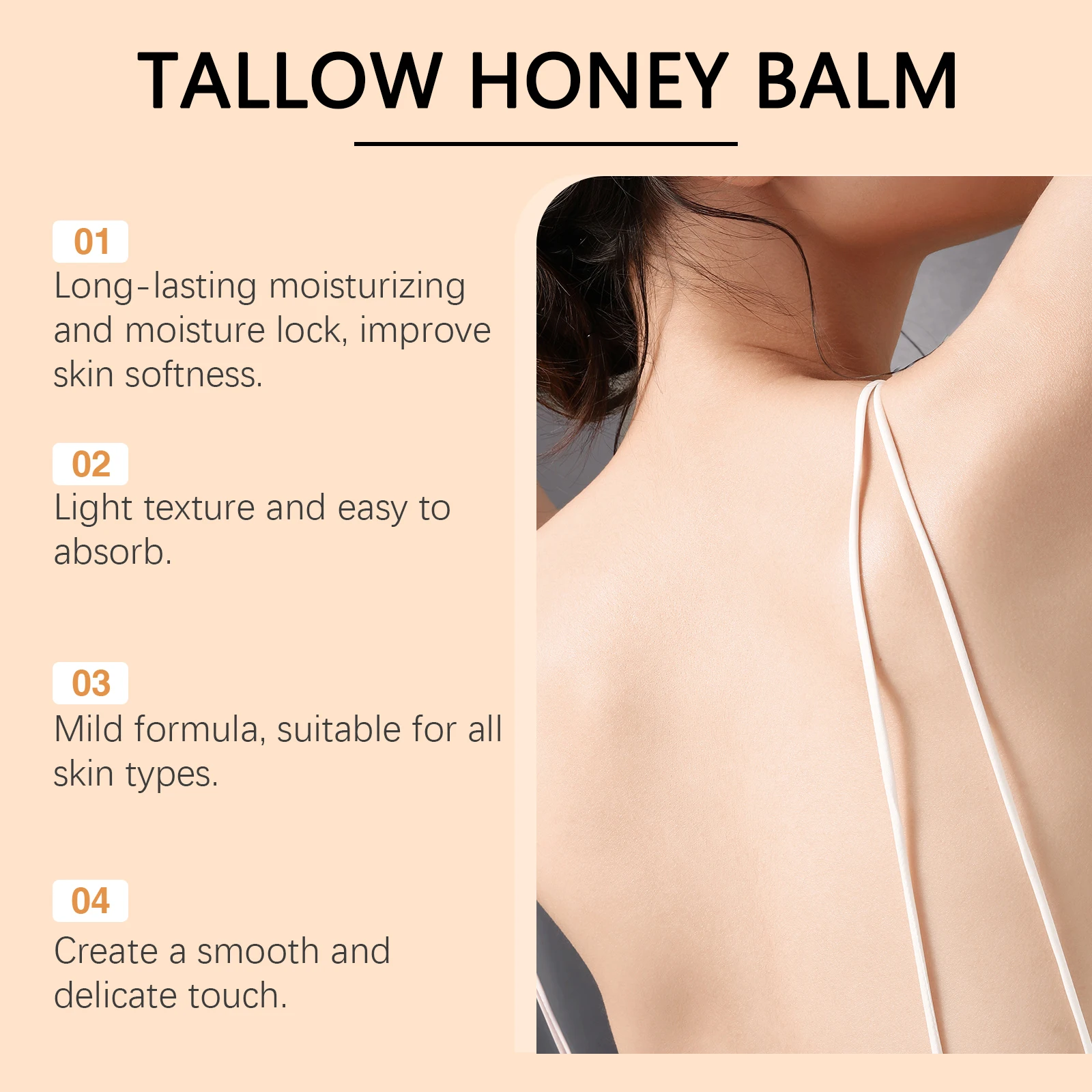 60g Grass Fed Beef Tallow Honey Balm for Skin Moisturizer Organic Raw Honey Face  Deep Hydration Repair Barrier Brightening Soft Smoothing Body Lotion Non Greasy Tangerine Extract Skin Care Balm for Dry Cracked Sensitive Skin All Natural Body Butter Cream