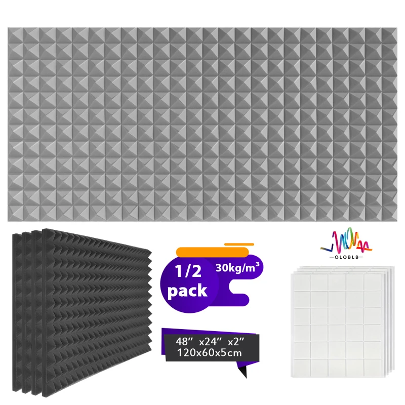 

Home Decoration Sound Insulation Foam 1/2 Pack, Acoustic Studio Of Pyramid Foam Wall, Home Studio Foam Sound Soundproofing Panel