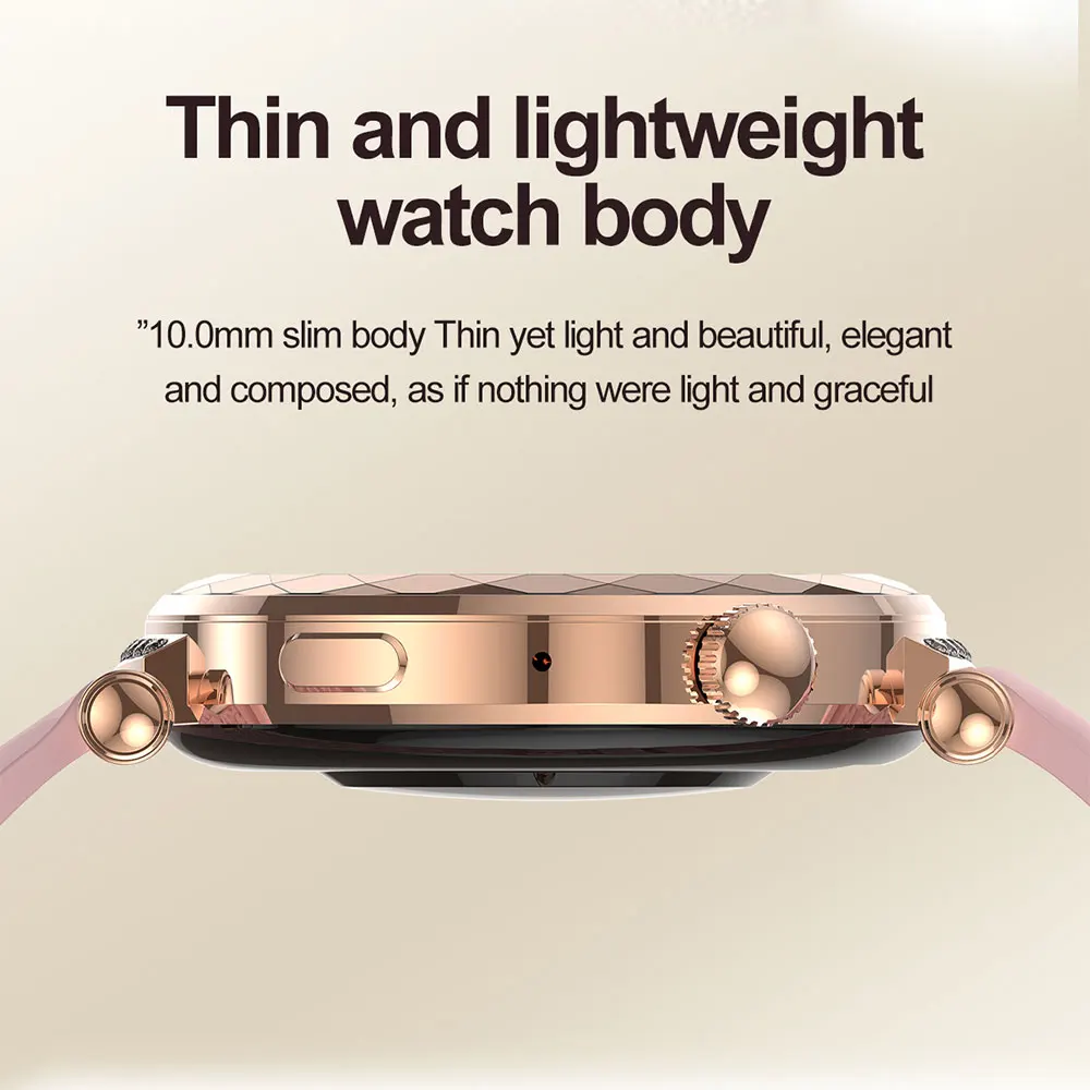 2026 Luxury Diamond-cut Ladies Smart Watch AMOLED Screen Bluetooth Call NFC Women Health Tracker Waterproof Fitness Smartwatch