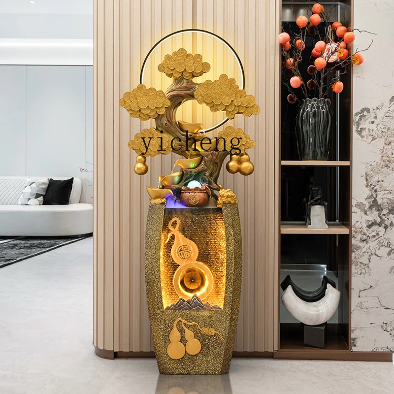 

ZZ feng shui wheel lucky flow circulation water ornament rich cash tree landscape TV cabinet store housewarming opening gift