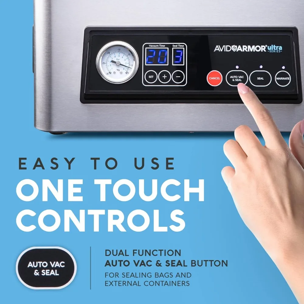 Avid Armor - Chamber Vacuum Sealer Machine USV20 Ultra Series for Wet Foods, Meat Vacuum Packing Machine, Compact