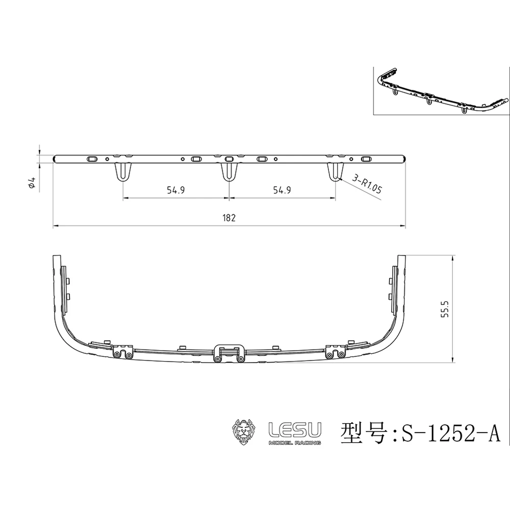 

Metal Chin Ambient Light Strip for TAMIYA 770S 1/14 RC Tractor Truck Remote Control Lorry Car Engineering Vehicles DIY Parts
