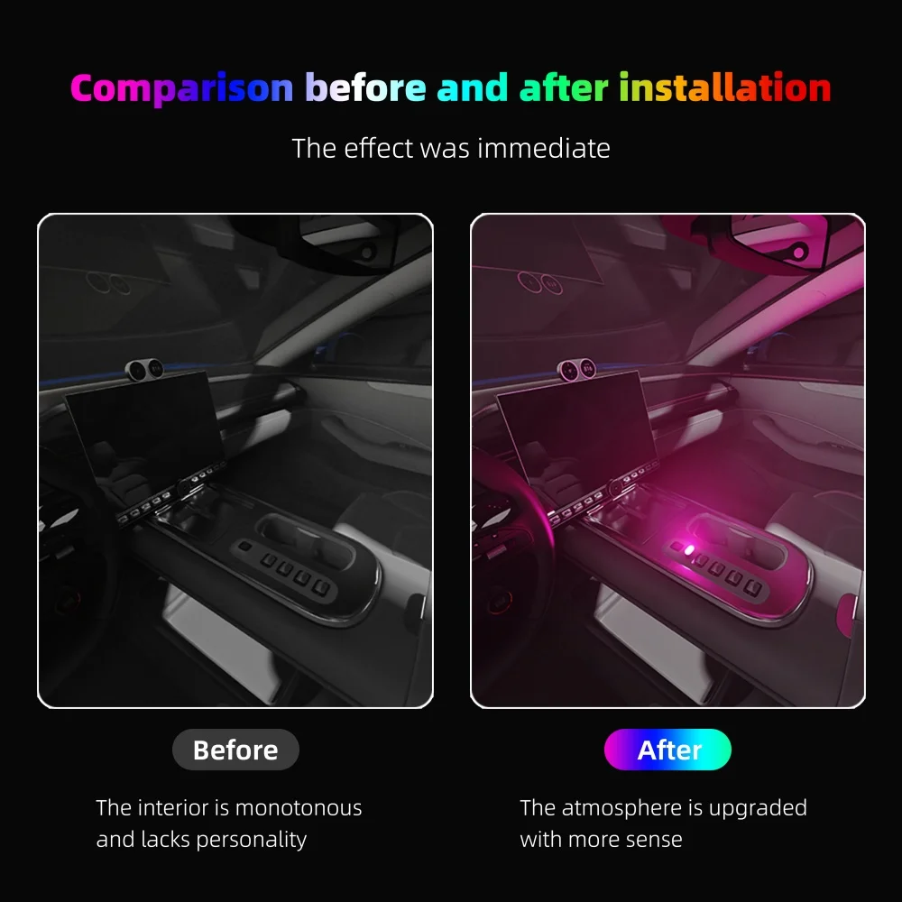 10 stücke Neue Typ-C Auto Innen Umgebungs Atmosphäre Licht LED Signal Lichter Auto Lesen Lampe Dekorationen Auto Innen zubehör – Detail 6