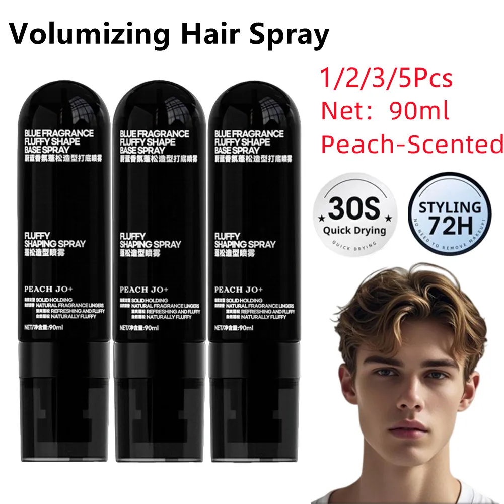 90ml Peach-Scented Volumizing & Setting Spray for Lightweight, Bouncy Hair and Long-Lasting Hold, Fluffy Shaping Spray