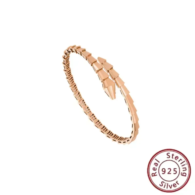 

S925 Silver Classic Hot Selling Serpentine Diamond Bracelet Top Noble Style Essential for Women Bangles for Women BanglesJewelry