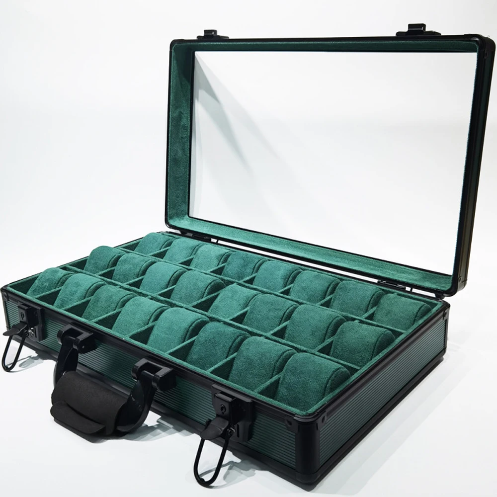 watch-travel-storage-premium-luxury-gift-case-large-tray-green-aluminum-watch-box-for-men-transparent-display-6-12-15-slots