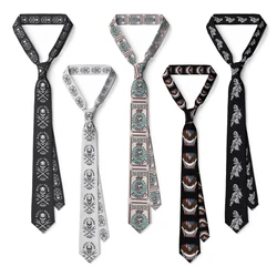 Kafatası kravat erkekler 8CM Polyester ince rahat iş parti kravat moda 3D baskı yaratıcı kişiselleştirilmiş kravat cadılar bayramı rol oynamak