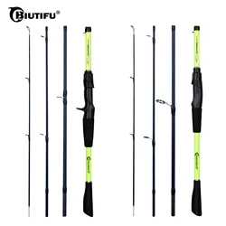 BIUTIFU Spinning Casting Travel Mini Goods Carbon Fishing Rods Lure Action 5-30g Fast Ultralight Phishger Baitcasting Trout Pole