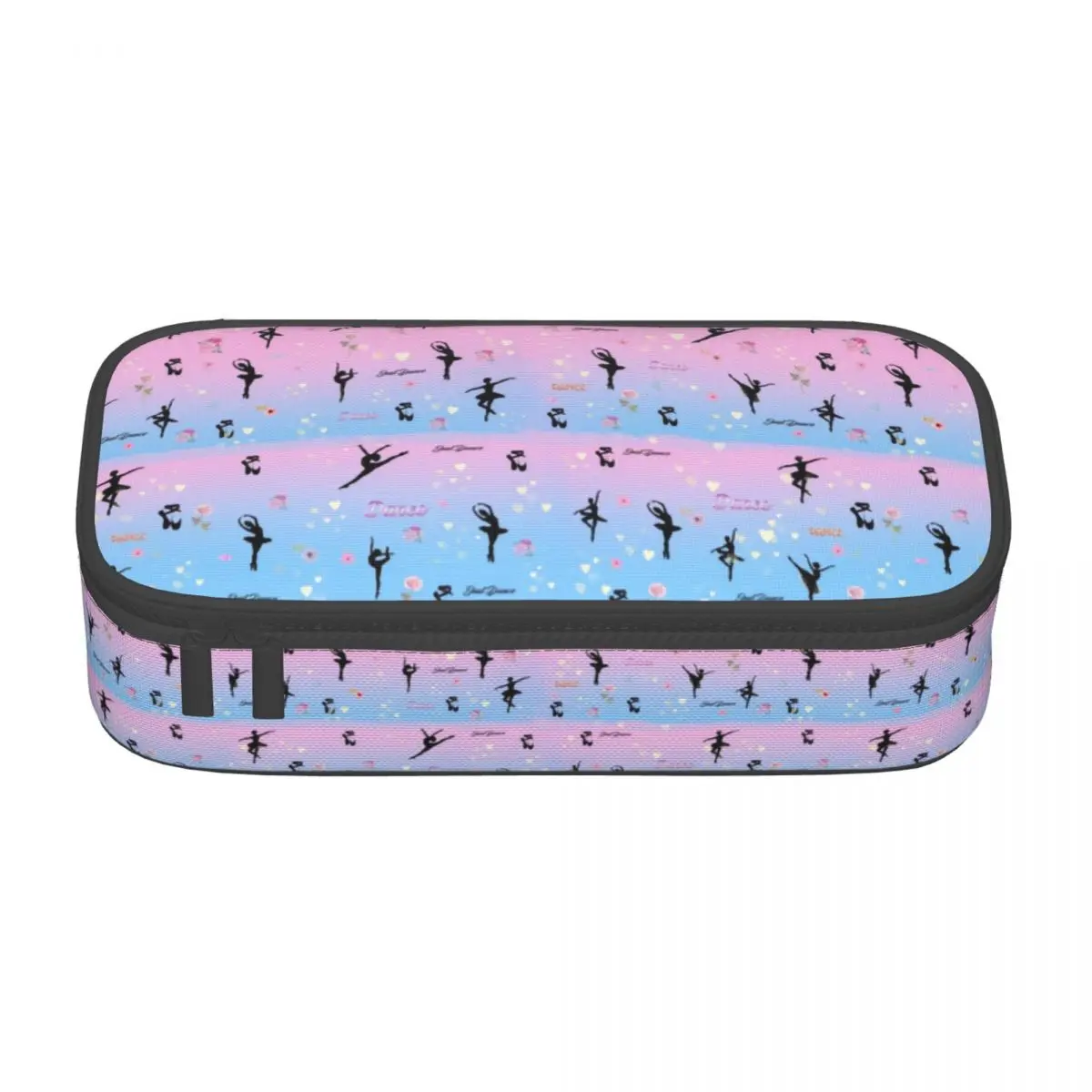 Custom Dancing Silhouette Ballerina Pencil Case for Boy Girl Large Storage Ballet Dance Dancer Pen Bag Box Stationery