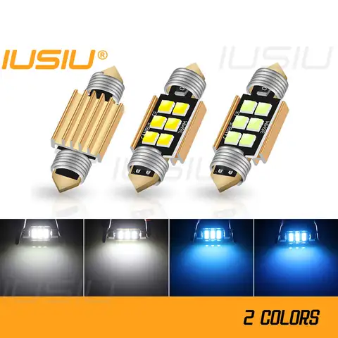 IUSIU 2PCS C5W C10W Led Bulb Festoon SV8.5 31 36 39 41 MM Car Interior Light Reading Makeup Dome Door Trunk Signal Lamp White