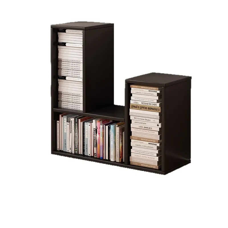 Solid Wood Modular Bookshelf Floor Storage Cabinet for Living Room Study Sofa Side Unit Home Organization Furniture