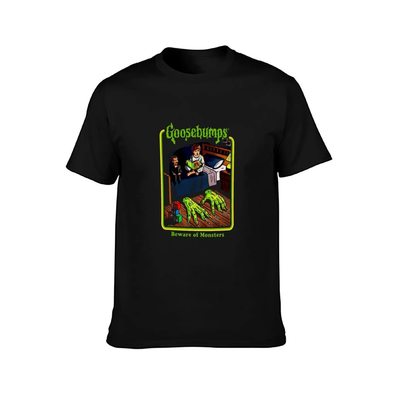 Goosebumps Bedtime Retro Scary T-Shirt Big and Tall Crew Neck Tee T-Shirt