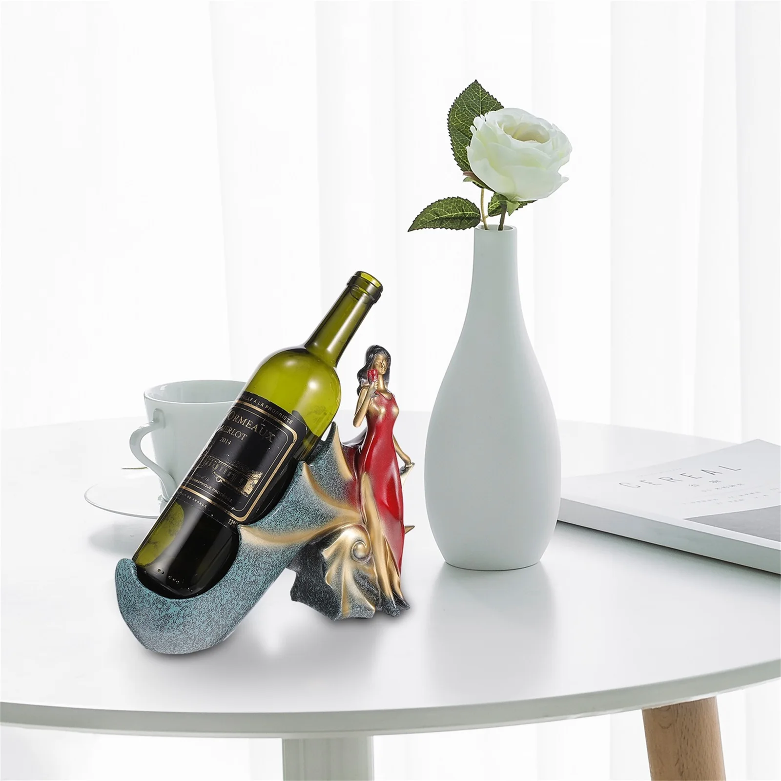

Resin Craft Shaped Wine Bottle Decorative Wine Bottle Shelf Rack Storage Shelf Decorative Stand For Home Bar Restaurant
