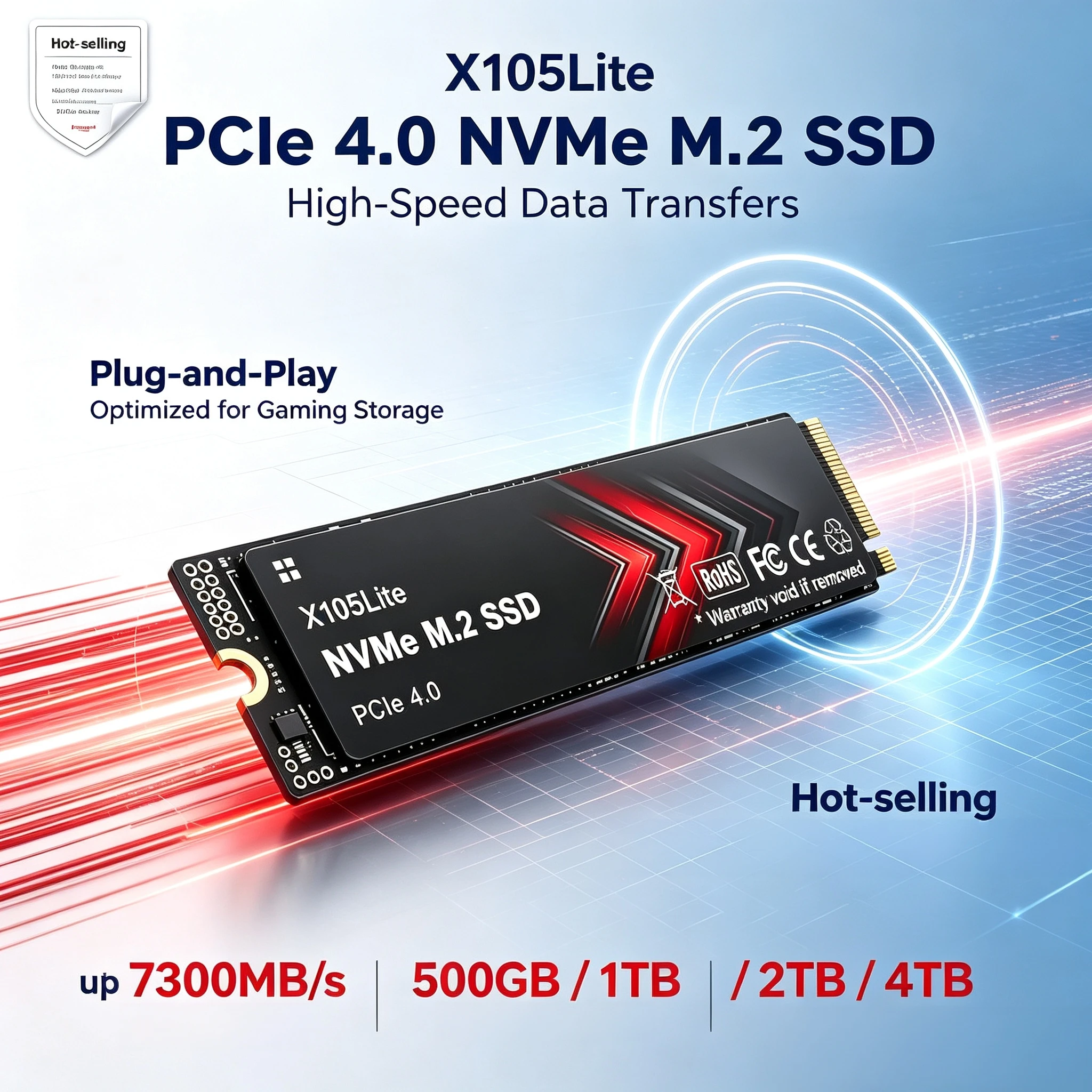 SSD M.2 2280 NVMe X105Lite 500GB 1TB 2TB PCIe 3.0x4 Unidade de Estado Sólido Interna para Laptop Desktop PC Pro Max Ultra Plus