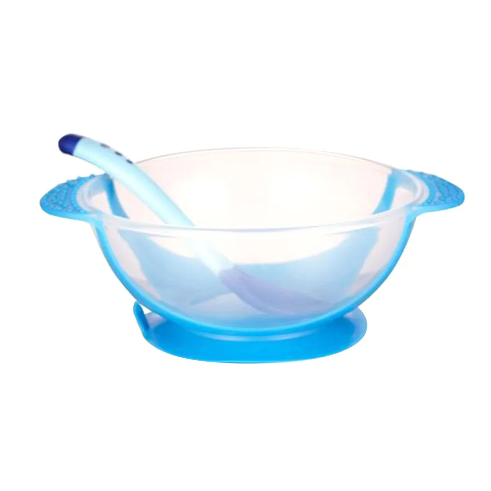 

Baby Feeding Suction Bowl and Spoon Set Temperature Sensing Slip-Resistant Tableware PP Tpe Material Random Color