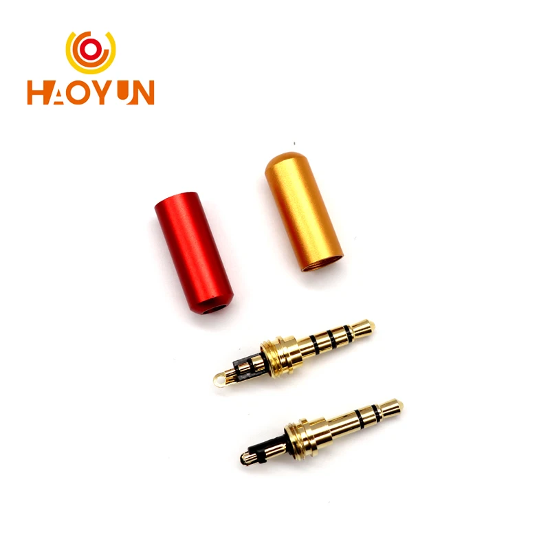 【5-1PCS】3.5MM Audio Connector 3/4 Poles Headphone Jack Male Plug Earphone Repair Cable Solder Wire DIY AUX 3.5 Jack Adapter