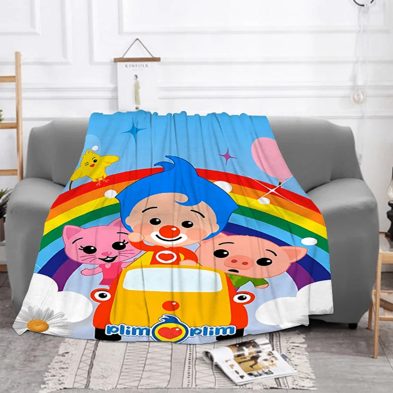 Plim Plim Cartoon Anime Blanket Custom Plaid on the Sofa Blankets Plush Furry Bedspread Bed Microfiber Bedding Throw Knee Throws