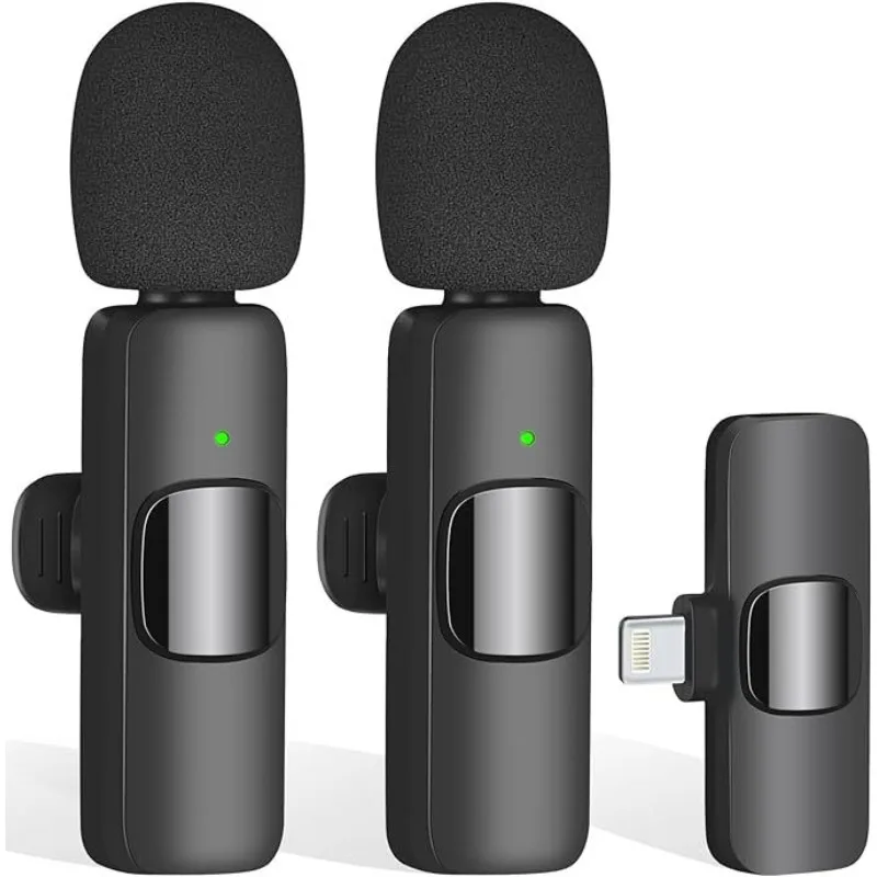 2.4G Wireless Microphone Portable Mini Lavalier Mic for IPhone Android Smartphone Live Broadcast Gaming Audio Video Recording