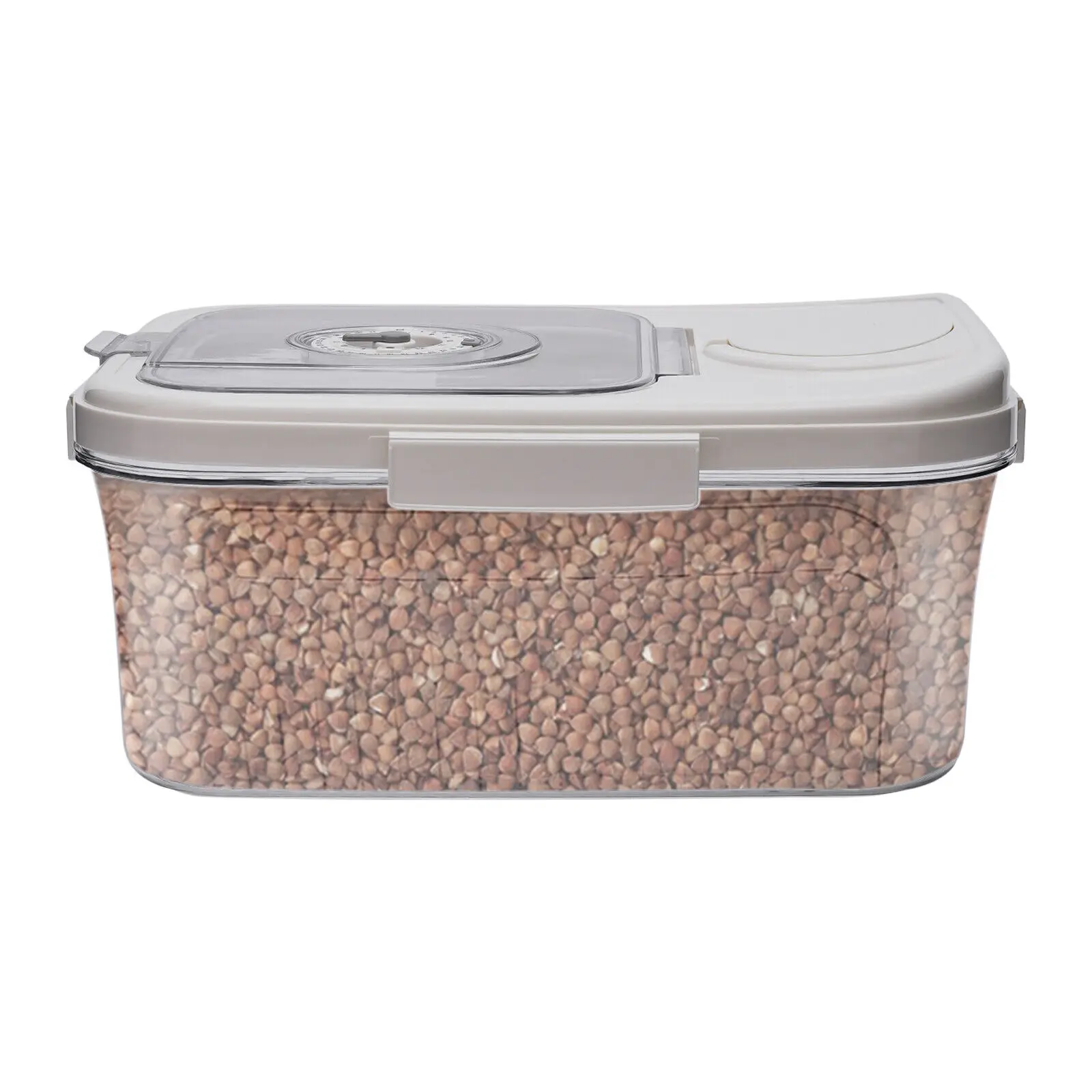 

11.02 lbs Cereal Dispenser with Lid & Time Scale, Cat/Dog Food Storage Container