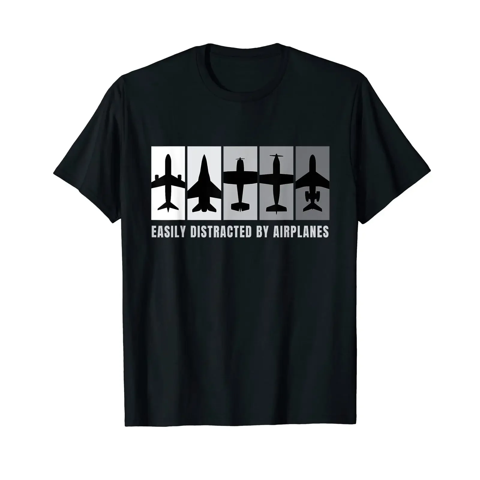 Easily Distracted By Airplanes I Aeroplane Aviation T Shirt black vintage Washed Comfortable Soft Casual fashion