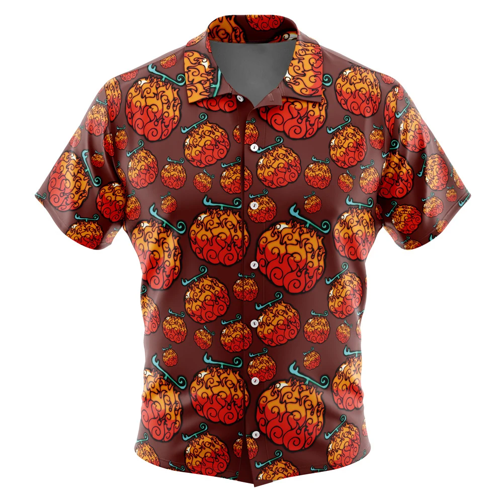 One Piece Hawaiian Shirts – Mera Mera No Mi One Piece Hawaiian Shirtmen's Summer Short Sleeve Printed Couple Shirt