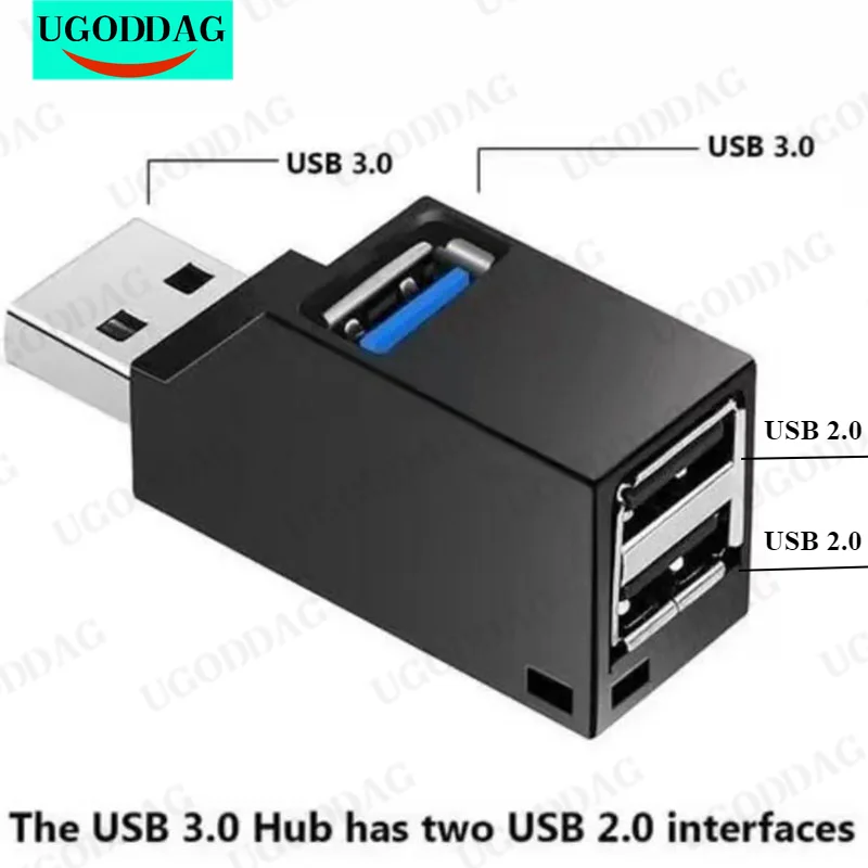 USB 3.0 HUB Adapter Extender Mini Splitter Box 3 Ports High Speed For PC Laptop U Disk Card Reader Docking Stations USB Hubs