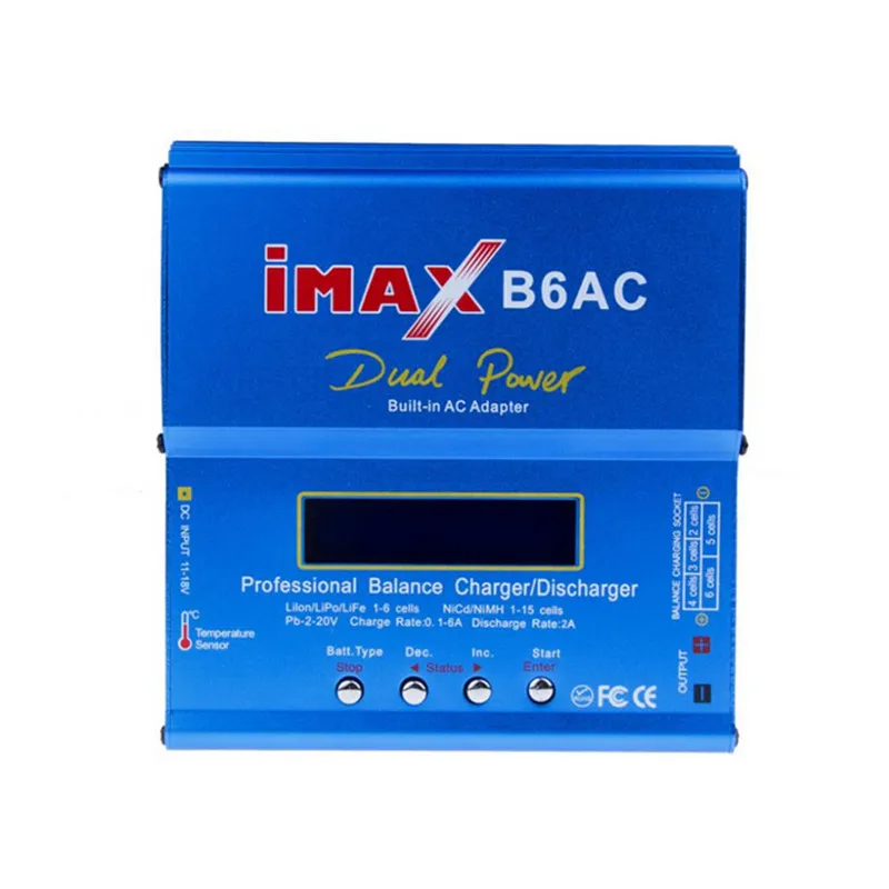 Digital iMAX B6AC 80W Lipo NiMH Balance Charger/Discharger LiIon/LiPo/LiFe 1s-6s Cells Carregador E Balanceador EU AU USA Plug