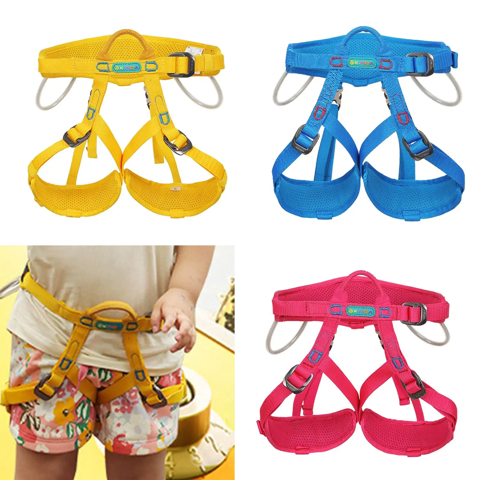 Imagem -06 - Outdoor Safety Climbing Harness For Kids Body Fall Protection Belt Safety Rope Protection Device Accessories