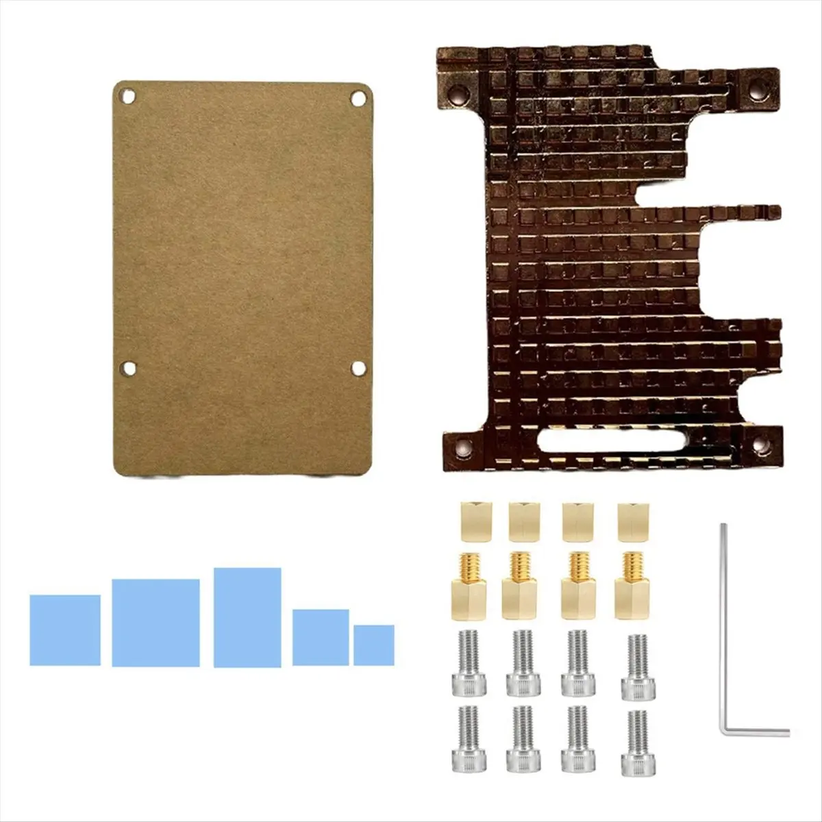 @@HUND-For 3B Pure Copper Heatsink Protective Case Passive Cooling Protective Shell Metal Enclosure for RPi 3B